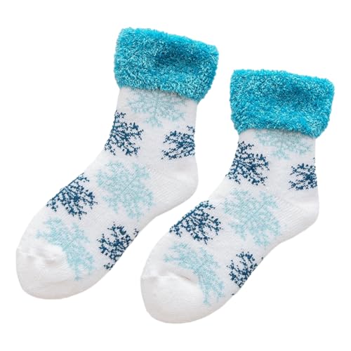 DUBTEDHOU Wärme Strümpfe im Winter, Warme und dicke Damensocken mit Weihnachtsdruck, mehrfarbig(D2 Double) von DUBTEDHOU