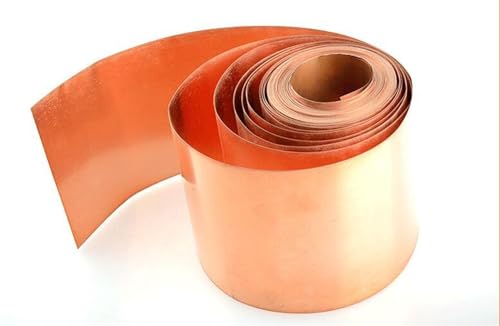 DUBTEDHOU Weiche Kupfer-Metallplatten, Copper Sheet T2 0.05-0.4mm x 10-50mm x 1000mm(0.2x10x1000mm) von DUBTEDHOU