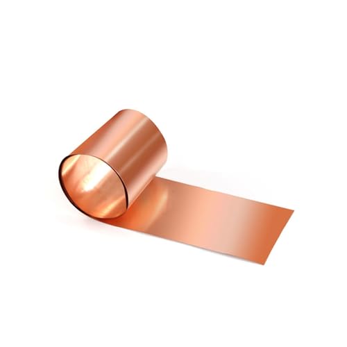 DUBTEDHOU Weiche Kupfer-Metallplatten, T2 Copper Strip Foil Sheet Grounding Belt 1m Length Thickness 0.02-0.5mm Width 30-200mm(0.1x200mm) von DUBTEDHOU