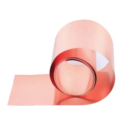 DUBTEDHOU Weiche Kupfer-Metallplatten, T2 Pure Copper Foil Sheet Multiple Widths Multiple Thicknesses 1 Meter Pack of 1(200x1000mm,Thickness 0.25MM) von DUBTEDHOU