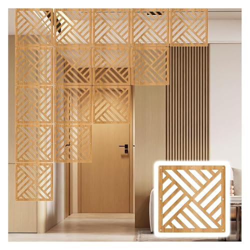 DUBTEDHOU hängen massivholzplatten windpanel dünn, Holz-Kunststoff-Höhle Out Screen Panel hängenden Raumteiler natürliche mehrere Größen(Natural-a,18Pcs) von DUBTEDHOU
