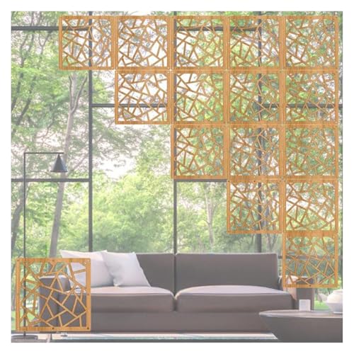 DUBTEDHOU hängen massivholzplatten windpanel dünn, Holz-Kunststoff-Höhle Out Screen Panel hängenden Raumteiler natürliche mehrere Größen(Natural-b,16Pcs) von DUBTEDHOU