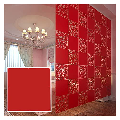 DUBTEDHOU hängen massivholzplatten windpanel dünn, Raumteiler aus PVC for Aufhängen, Rot, 40 x 40 cm, Packung mit Mehreren Mengen(Red-b,26pcs) von DUBTEDHOU