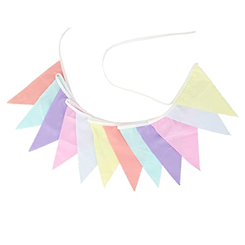 Die Herbstflagge, Packung mit 12 mehrfarbigen Wimpelgirlanden aus Baumwolle, 3,2 m, Wellenrand-Design for Partys von DUBTEDHOU
