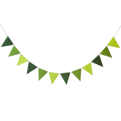Die Herbstflagge, Packung mit 5 mehrfarbigen Papierdreieck-Wimpelbannern for Partydekoration(Green) von DUBTEDHOU