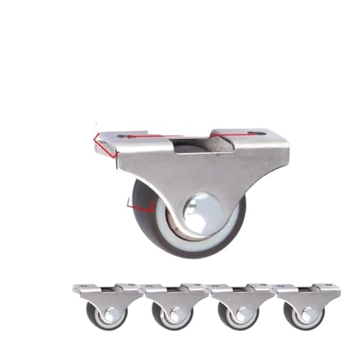Drehen der Räder, Packung mit 4 1 Zoll stillen Richtungsplatten-Rollen mit Schraube for Schublade Multicolor(Brown Tpr) von DUBTEDHOU