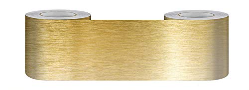 Hintergrundrahmen, Tapetenbordüre, abziehbar und aufklebbar, mehrfarbig, 5–30 cm x 500 cm(Gold Brushed,15cm X 500cm) von DUBTEDHOU
