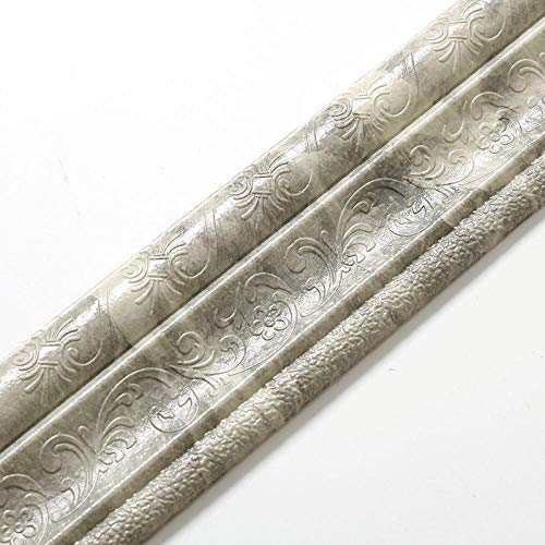 Hintergrundrahmen, Tapetenbordüre for Abziehen und Aufkleben, 8 cm x 230 cm, 2er-Pack, mehrfarbig(Grey Jade Flower) von DUBTEDHOU