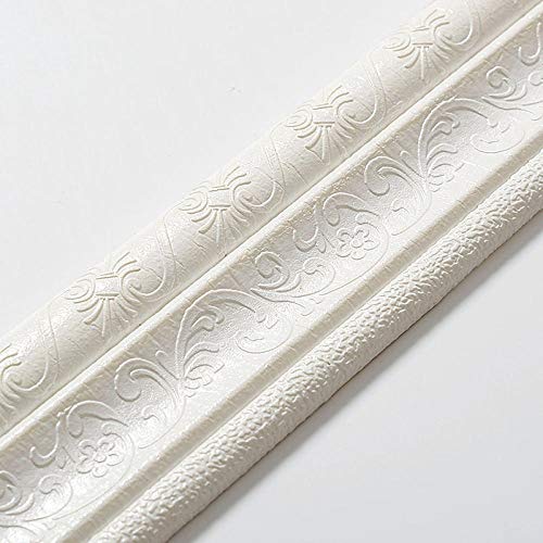 Hintergrundrahmen, Tapetenbordüre for Abziehen und Aufkleben, 8 cm x 230 cm, 2er-Pack, mehrfarbig(White Flowers) von DUBTEDHOU