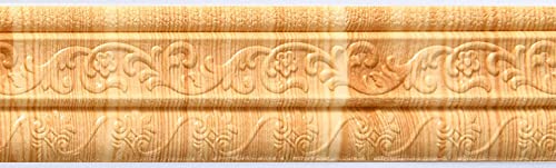 Hintergrundrahmen, Tapetenbordüre for Abziehen und Aufkleben, Fliesenmuster, mehrfarbig, 8,5 cm x 235 cm, 2 Stück(Yellow Fir) von DUBTEDHOU