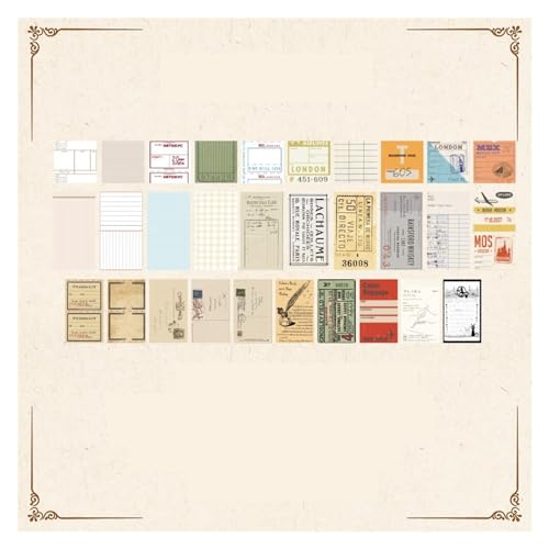 Retro-Clipboard-Aufkleberpackung, 60-teiliges Skulpturenpapier und Aufkleber der Country Garden-Serie(3) von DUBTEDHOU