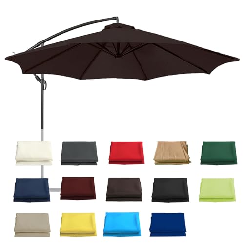 Sonnenschatten, Ersatz-Schirmdachabdeckung for Sonnenschirm im Freien, Mehrfarbig, mehrere Größen, 6 oder 8 Rippen(Brown,8 Ribs: 2.7m/8.8ft) von DUBTEDHOU
