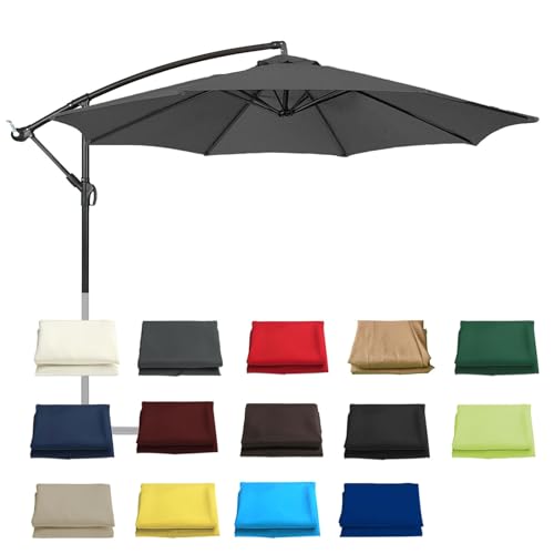 Sonnenschatten, Ersatz-Schirmdachabdeckung for Sonnenschirm im Freien, Mehrfarbig, mehrere Größen, 6 oder 8 Rippen(Gray,6 Ribs: 3m/9.8ft) von DUBTEDHOU
