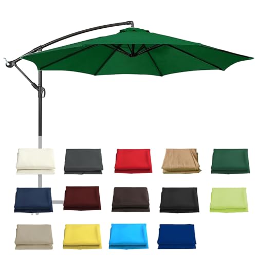 Sonnenschatten, Ersatz-Schirmdachabdeckung for Sonnenschirm im Freien, Mehrfarbig, mehrere Größen, 6 oder 8 Rippen(Green,8 Ribs: 3m/9.8ft) von DUBTEDHOU