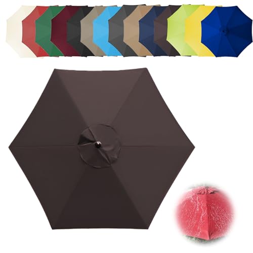 Sonnenschatten, Ersatzdach for Terrassen- und Freiarmschirme, 6/8 Rippen, Mehrfarbig, mehrere Größen(Brown,8ribs-200cm(6.5ft)) von DUBTEDHOU
