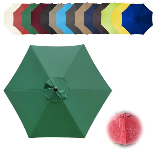 Sonnenschatten, Ersatzdach for Terrassen- und Freiarmschirme, 6/8 Rippen, Mehrfarbig, mehrere Größen(Green,6ribs-270cm(8.8ft)) von DUBTEDHOU