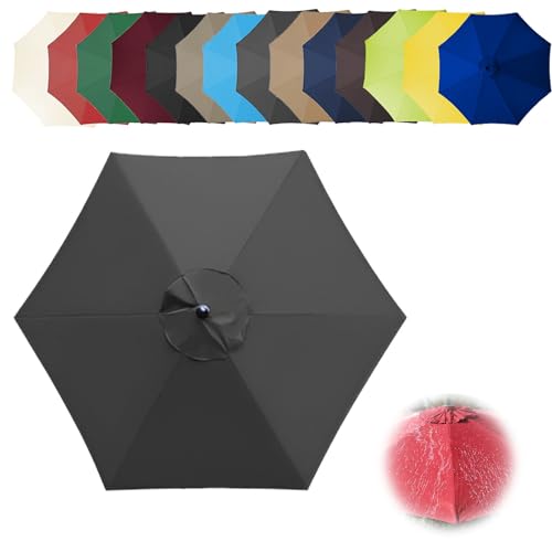 Sonnenschatten, Ersatzdach for Terrassen- und Freiarmschirme, 6/8 Rippen, Mehrfarbig, mehrere Größen(Grey,6ribs-270cm(8.8ft)) von DUBTEDHOU