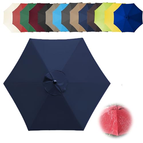 Sonnenschatten, Ersatzdach for Terrassen- und Freiarmschirme, 6/8 Rippen, Mehrfarbig, mehrere Größen(Midnight,6ribs-200cm(6.5ft)) von DUBTEDHOU