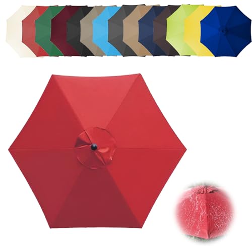 Sonnenschatten, Ersatzdach for Terrassen- und Freiarmschirme, 6/8 Rippen, Mehrfarbig, mehrere Größen(Red,6ribs-200cm(6.5ft)) von DUBTEDHOU
