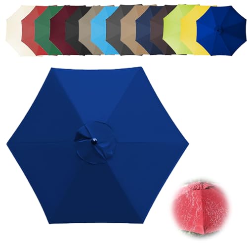 Sonnenschatten, Ersatzdach for Terrassen- und Freiarmschirme, 6/8 Rippen, Mehrfarbig, mehrere Größen(Sapphire,6ribs-300cm(9.8ft)) von DUBTEDHOU