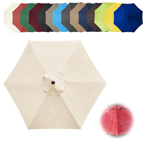 Sonnenschatten, Ersatzdach for Terrassen- und Freiarmschirme, 6/8 Rippen, Mehrfarbig, mehrere Größen(White,6ribs-200cm(6.5ft)) von DUBTEDHOU