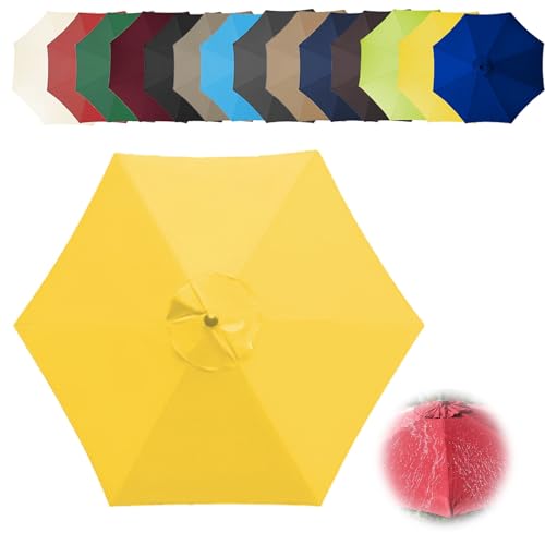 Sonnenschatten, Ersatzdach for Terrassen- und Freiarmschirme, 6/8 Rippen, Mehrfarbig, mehrere Größen(Yellow,6ribs-200cm(6.5ft)) von DUBTEDHOU