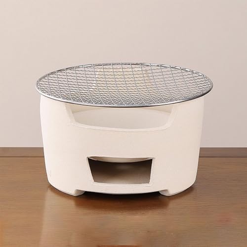 Tonkohle, Teekohle, Tragbarer Holzkohleofen aus Ton in mehreren Größen mit Metallbackblech(Medium) von DUBTEDHOU