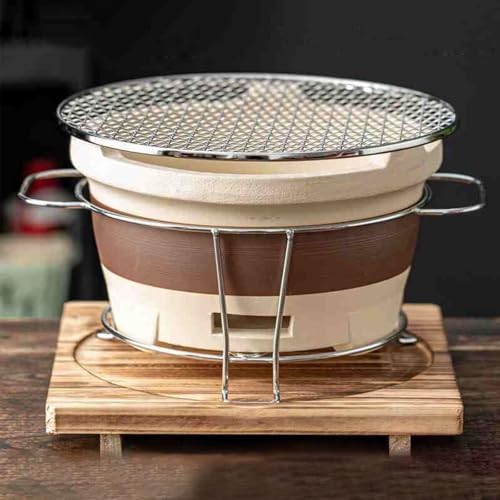 Tonkohle, Teekohle, Tragbarer Outdoor-Grill-Teekocher aus Ton mit Holzkohle und Zubehör in mehreren Größen(Large) von DUBTEDHOU