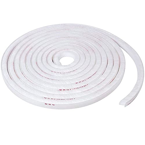 Türen mit Titanium-Lüftungsabscheider, Selbstklebende Tür-/Fensterdichtungsstreifen, mehrfarbig, mehrere Größen, 5 m Rolle, Kunstleder(White,9x9mm) von DUBTEDHOU