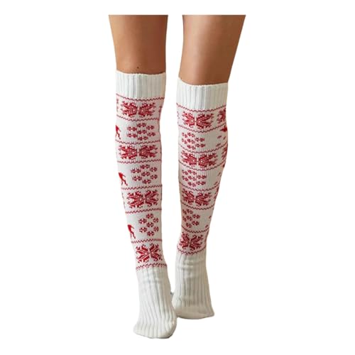 Wärme Strümpfe im Winter, Gestrickte Overknee-Winterstiefelsocken mit Weihnachtsmotiv for Damen(2) von DUBTEDHOU