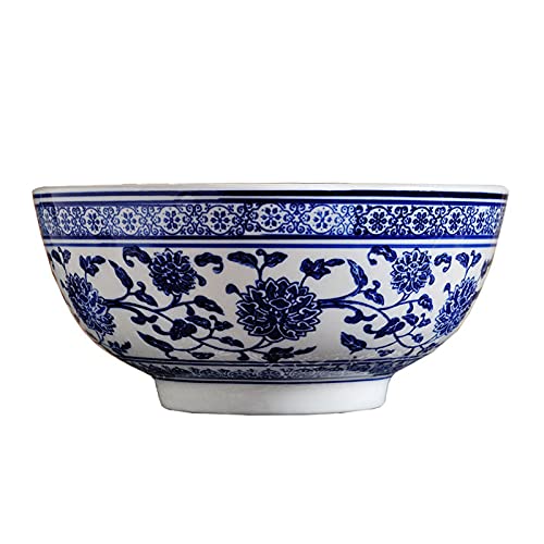 blaue Porzellan-Schüssel, 2er-Pack Servierschüsseln aus Porzellan, mikrowellen- und spülmaschinenfest, stapelbar, mehrere Größen(7IN) von DUBTEDHOU