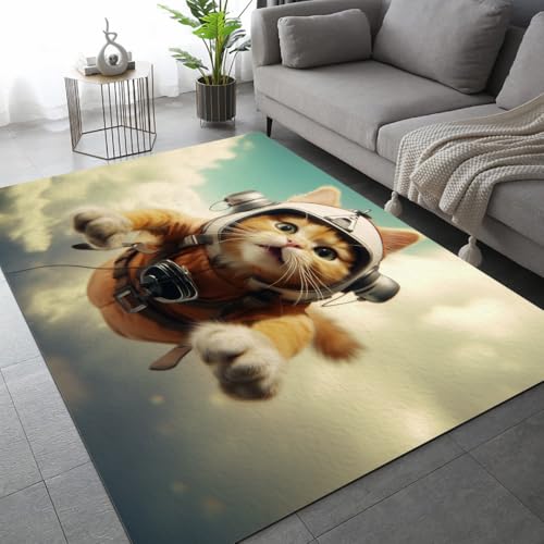 DUCAPE Abstrakte Katze Teppich50 x 80cm Braunes Tier 3D-Druck für Wohnzimmer Rutschfester Schlafzimmerteppich Kinderbodenmatte Polyester weich leicht zu reinigen DUCAPE Abstrakte Katze Teppich50 x 80cm Braunes Tier 3D-Druck für Wohnzimmer Rutschfester Schlafzimmerteppich Kinderbodenmatte Polyester weich leicht zu reinigen von DUCAPE