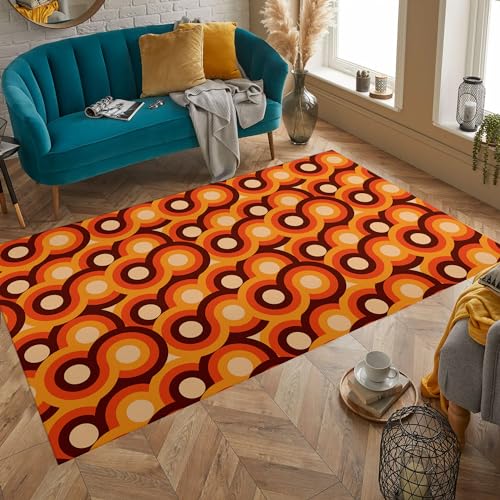 DUCAPE Braun Orange Mid Century Teppiche,Boho Chic Geometrisch Bedruckter Polyester Teppich Mit Niedrigem Flor,Teppich Weicher,Rutschfester Waschbarer Wohnzimmer Schlafzimmer Eingang Flur 160 X 230Cm DUCAPE Braun Orange Mid Century Teppiche,Boho Chic Geometrisch Bedruckter Polyester Teppich Mit Niedrigem Flor,Teppich Weicher,Rutschfester Waschbarer Wohnzimmer Schlafzimmer Eingang Flur 160 X 230Cm von DUCAPE