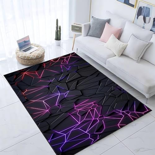 DUCAPE Neonlinie Lila Teppich Wohnzimmer, Gaming-Neon-Look Schlafzimmer Groß Teppich rutschfest Waschbar Kurzflor Teppich, Für Wohnzimmer Esszimmer Schlafzimmer 160 X 230Cm DUCAPE Neonlinie Lila Teppich Wohnzimmer, Gaming-Neon-Look Schlafzimmer Groß Teppich rutschfest Waschbar Kurzflor Teppich, Für Wohnzimmer Esszimmer Schlafzimmer 160 X 230Cm von DUCAPE