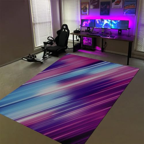 Lila-Blauer Psychedelischer Teppich, Retro-Teppich Der 70Er Jahre, Moderner Geometrischer Teppich, Flippiger Waschbarer Teppich, Teppich Mit Optischer Täuschung, Coole Heimdekoration 90 x 150cm Lila-Blauer Psychedelischer Teppich, Retro-Teppich Der 70Er Jahre, Moderner Geometrischer Teppich, Flippiger Waschbarer Teppich, Teppich Mit Optischer Täuschung, Coole Heimdekoration 90 x 150cm von DUCAPE