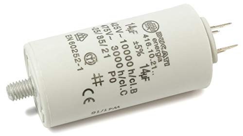 DUCATI ENERGIA 14uF ± 5%/475V Motorkondensator, metallisiertes Polypropylen, rund, Panelmontage, W1-11014/DUC von Ducati Energia