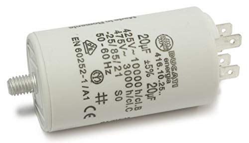 Ducati Energia Kondensator 20 μF ±5%/475 V AC Polypropylen Zylinder 40 x 70 mm Einrastmontage -25°C bis +85°C von Ducati Energia