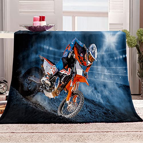 DUCATS Kuscheldecke Mikrofaser Motorrad 130 x 150 cm Sanft Flanell Weich Fleecedecke - 3D-Digitaldruck - Sofadecke für Kinder, Jungen - Erwachsene - Extra Gemütlich von DUCATS