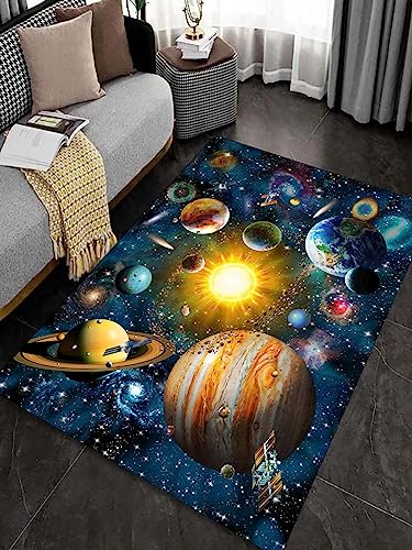 DUCATS rutschfeste Schmutzfangmatte Teppich 80x150cm Türmatte Planetenlandschaft Fußmatte Bodenmatte für Innen und Schützen Außen Küchenboden Flur Wohnkultur von DUCATS