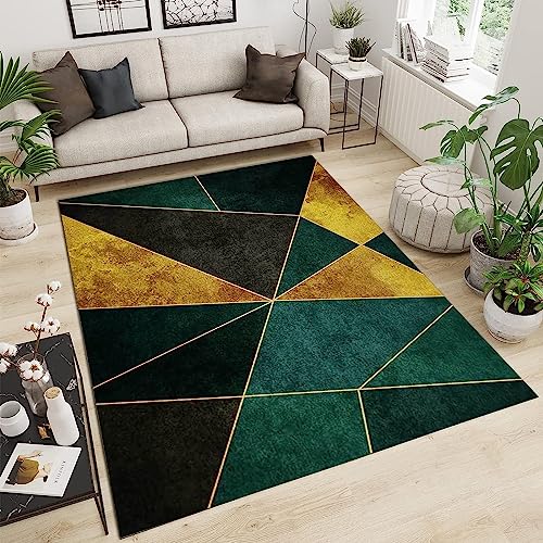 rutschfeste Schmutzfangmatte Teppich 160x230cm Türmatte farbenfrohes geometrisches Design Fußmatte Bodenmatte für Innen und Schützen Außen Küchenboden Flur Wohnkultur von DUCATS