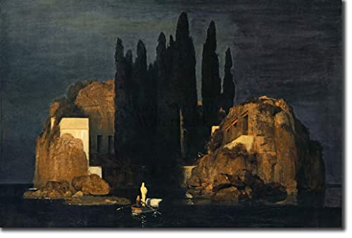 Malerei auf Leinwand 60x90cm Arnold Bocklin - Insel der Toten (880 Wall Island of The Dammed Kein Rahmen von DUCCE