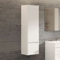 Badezimmer Hochschrank mit Tür und Schublade – 35x32x130cm Weiß von DUCHA