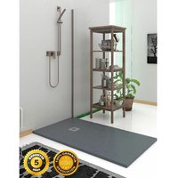 Ducha - Rechteckige Duschwanne aus Harz mit mineralische Ladung - Rutschfest. Extraflache Schiefer Struktur Grau Schiefer 75X090 Ral 7015 Ducha - Rechteckige Duschwanne aus Harz mit mineralische Ladung - Rutschfest. Extraflache Schiefer Struktur Grau Schiefer 75X090 Ral 7015 von DUCHA