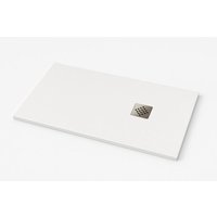 Duschwanne Ardesia extraflach Farbe Weiß RAL 9003 100x120cm Abdeckung aus Edelstahl von DUCHA