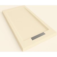 Duschwanne Steen mit Rahmen Farbe Creme RAL 1013 70x90cm Abdeckung Edelstahl von DUCHA