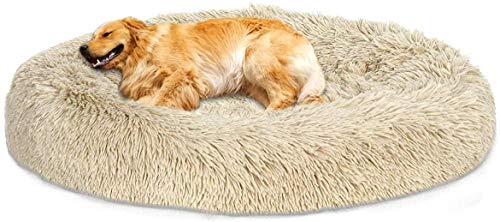 DUCHEN Weiches Hundebett kuscheliges Haustierbett Korb Donut Hundehöhle Kuschelkissen Warme Bequeme Hundesofa für Mittelgroße und Große Hunde XXXL-110cm von DUCHEN