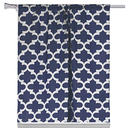 Duck 32 DE Geometrisches Fenstervorhang-Set, Polyester, weiß, 38x84 (2 Pieces) von Duck River Textile