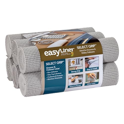 EasyLiner Select Grip Regaleinlage für Schubladen und Schränke, einfach zu installieren und zuzuschneiden, rutschfeste, nicht klebende Regaleinlage für Küche, Bad, Speisekammer, 30,5 cm x 3 m, 6 von Duck