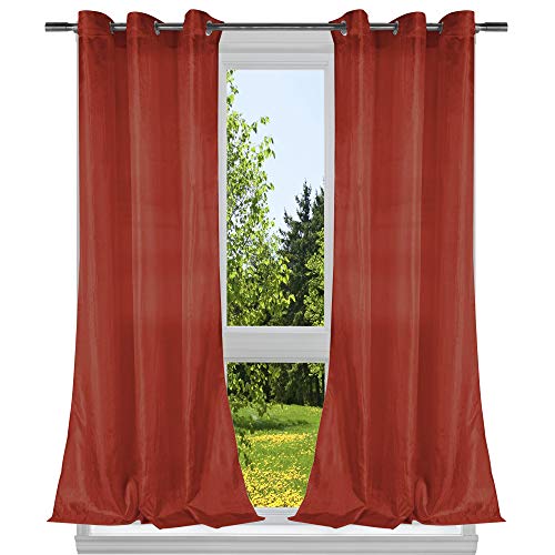 Duck River Textil Solid Fenstervorhang-Set, Rot, 52 x 84 cm von Duck