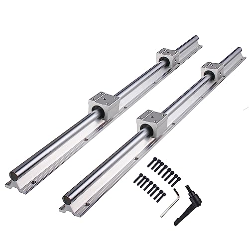 DUCKDOG Linearschiene SBR20-200 mm bis SBR20-2000 mm Linearschiene mit SBR20UU-Lagerblöcken CNC-Teile Linearschienen für automatisierte Maschinen, DIY-Projekte (SBR20-2000), Silber, UYX44B293997916Q von DUCKDOG